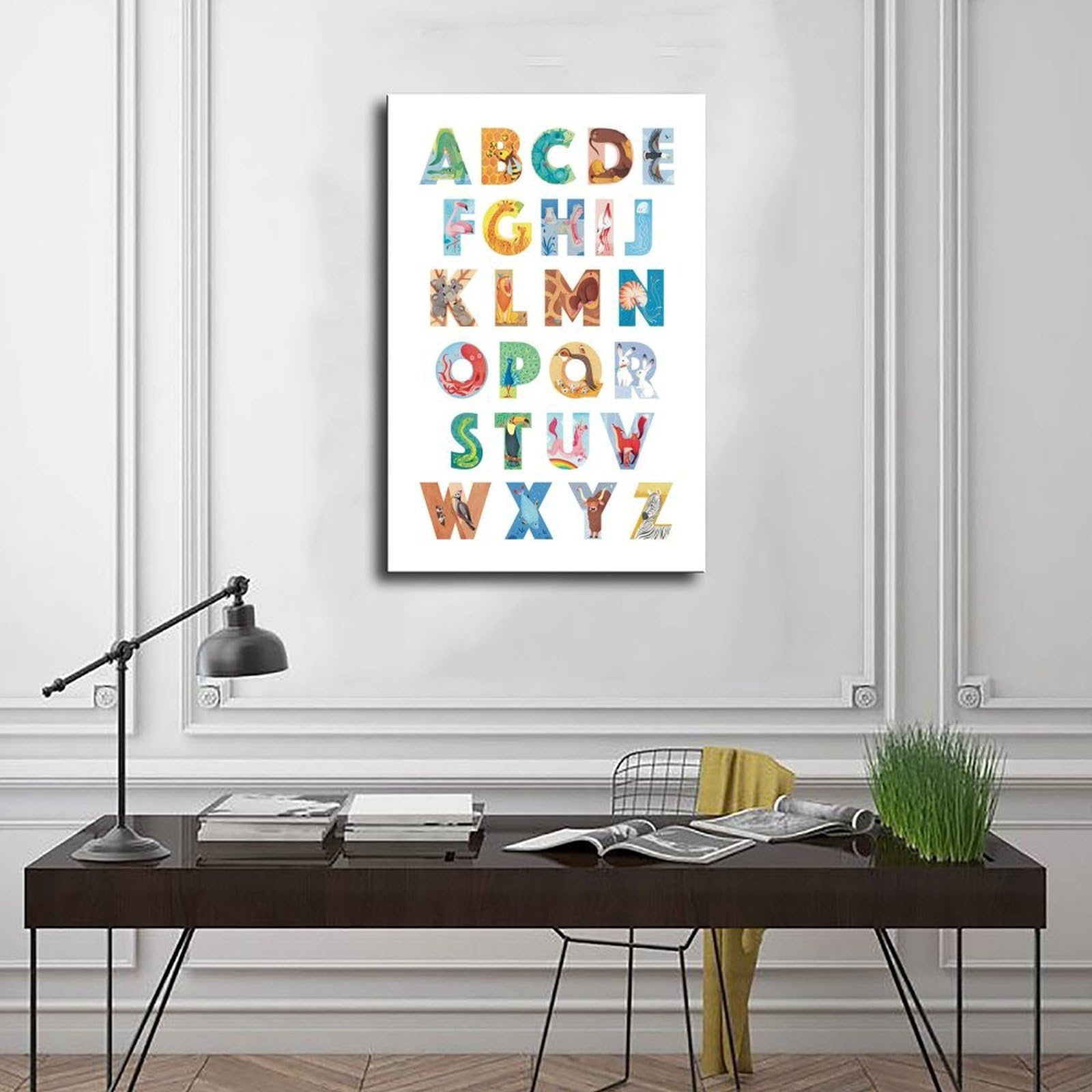 Poster éducatif sur toile pour la maternelle - Décoration murale pour salon, chambre à coucher - 30,5 x 45,7 cm (L x l)