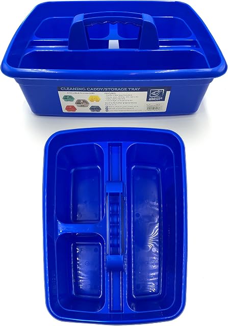 Cleaning Caddy with Handle Cleaners Caddy Organiser Carry Baskets for Cleaning Products (Blue)