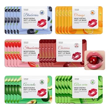 30PCS Lip Masks,Moisturizing Sleeping Lip Mask Sheet,Overnight Lip Masks Bulk,Effectively Nourishing Lip Patches for Spa Daily,Hydrating Lip Care Set for Women and Men