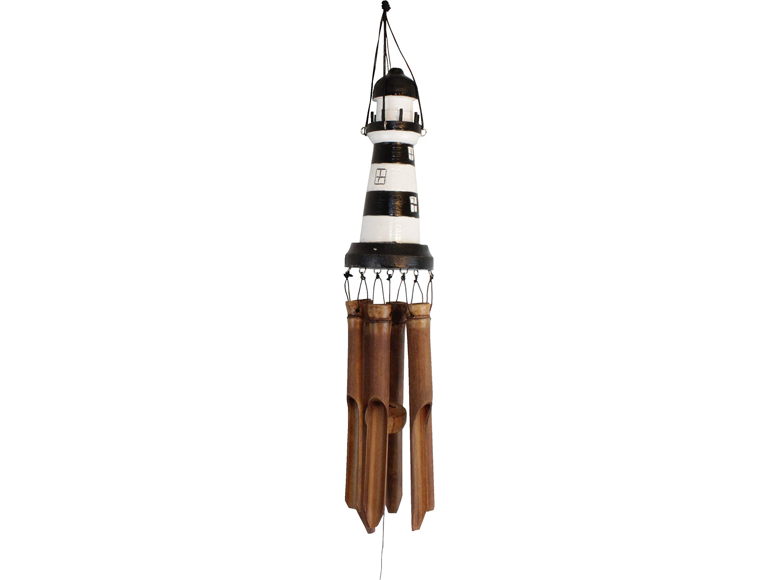 Cohasset Gifts 151A Cohasset Carillon éolien en Bambou sculpté Phare 20,3 cm