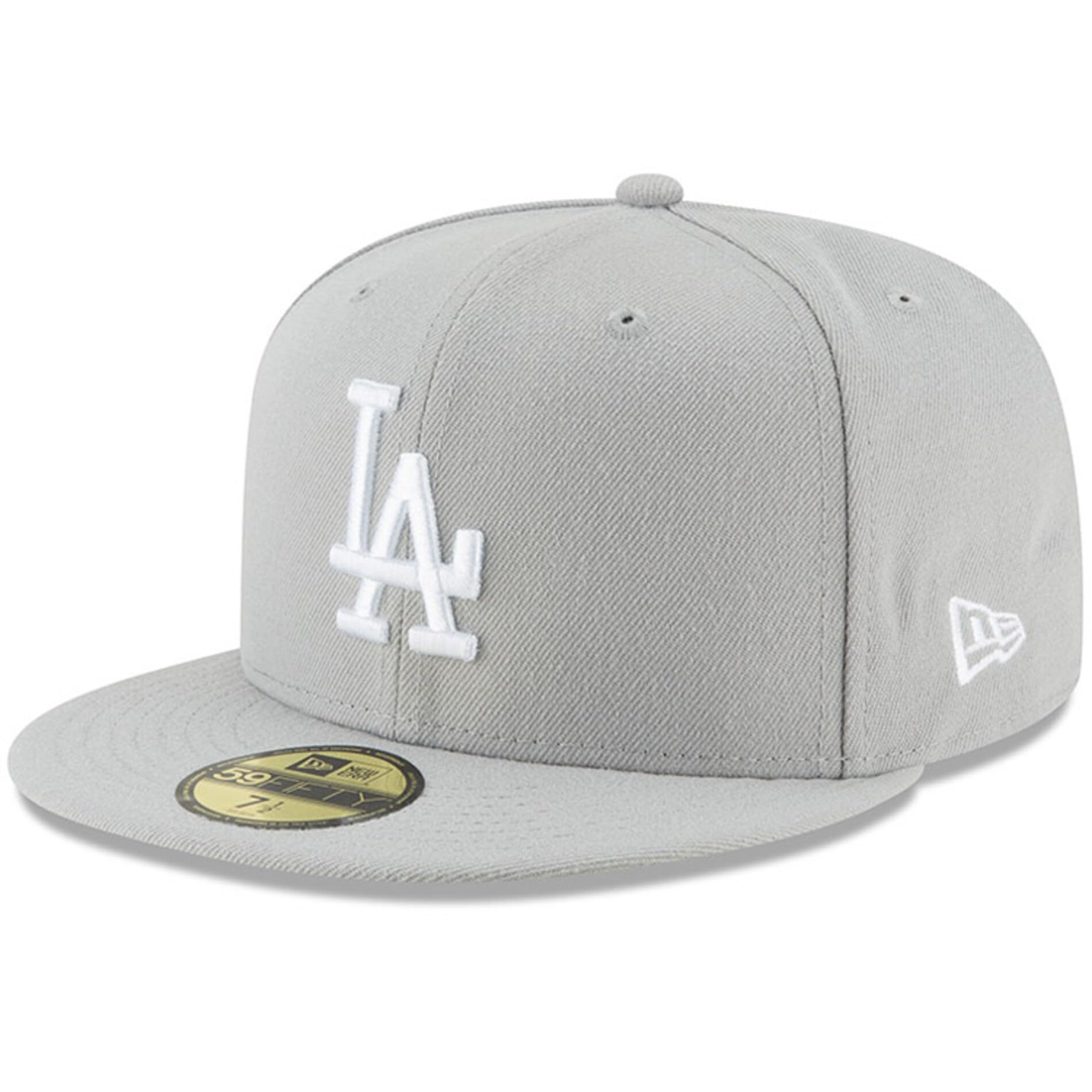 New Era MLB 59FIFTY Los Angeles Dodgers Gray Authentic Collection Fitted On Field Baseball Cap Hat, Gray, 7