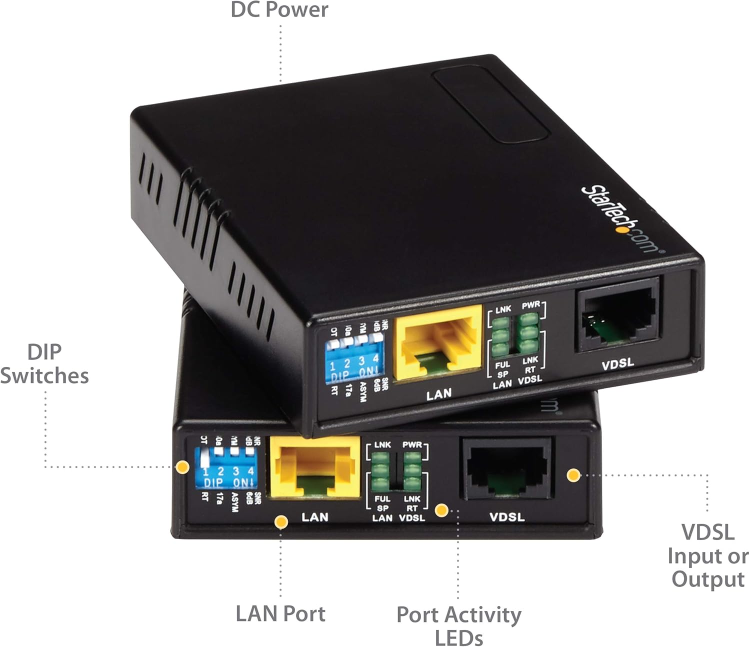 StarTech.com 10/100 VDSL2 Ethernet Extender Kit Over Single Pair Wire, Long Range Repeater, Replaced by VDSL-LAN-EXTENDER-1G