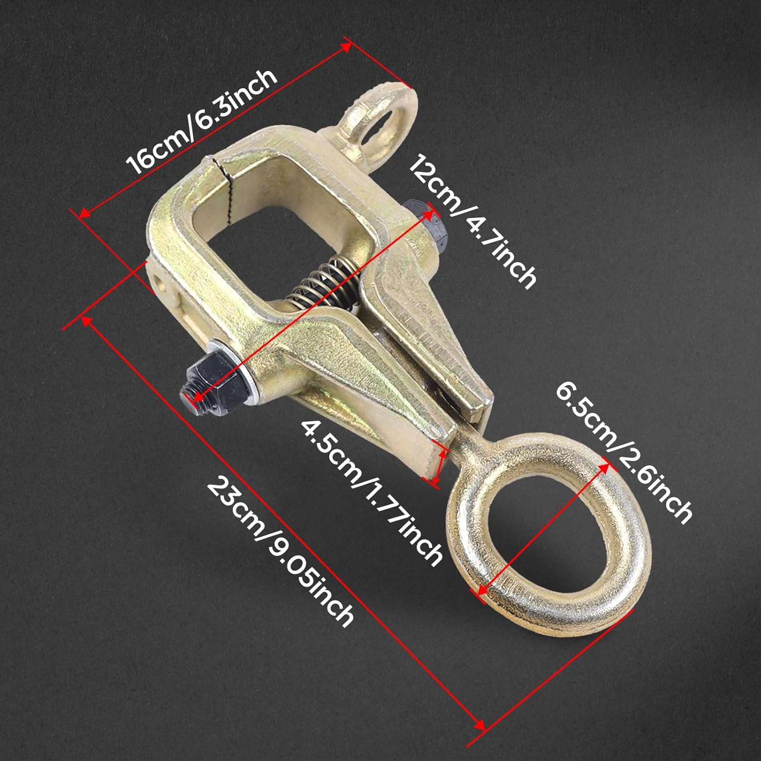5 Ton 2 Way Auto Body Pull Clamp Frame Pulling Clamp with Self Tightening Grips for Top & Straight Repair Tool Kit