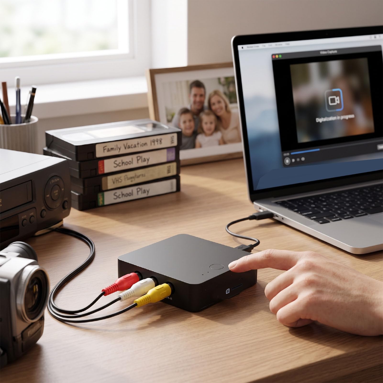 Bewinner Konwerter Av dla Vhs Vcr DVD Przechwytywanie Analogowo-cyfrowe z Wyjściem HD