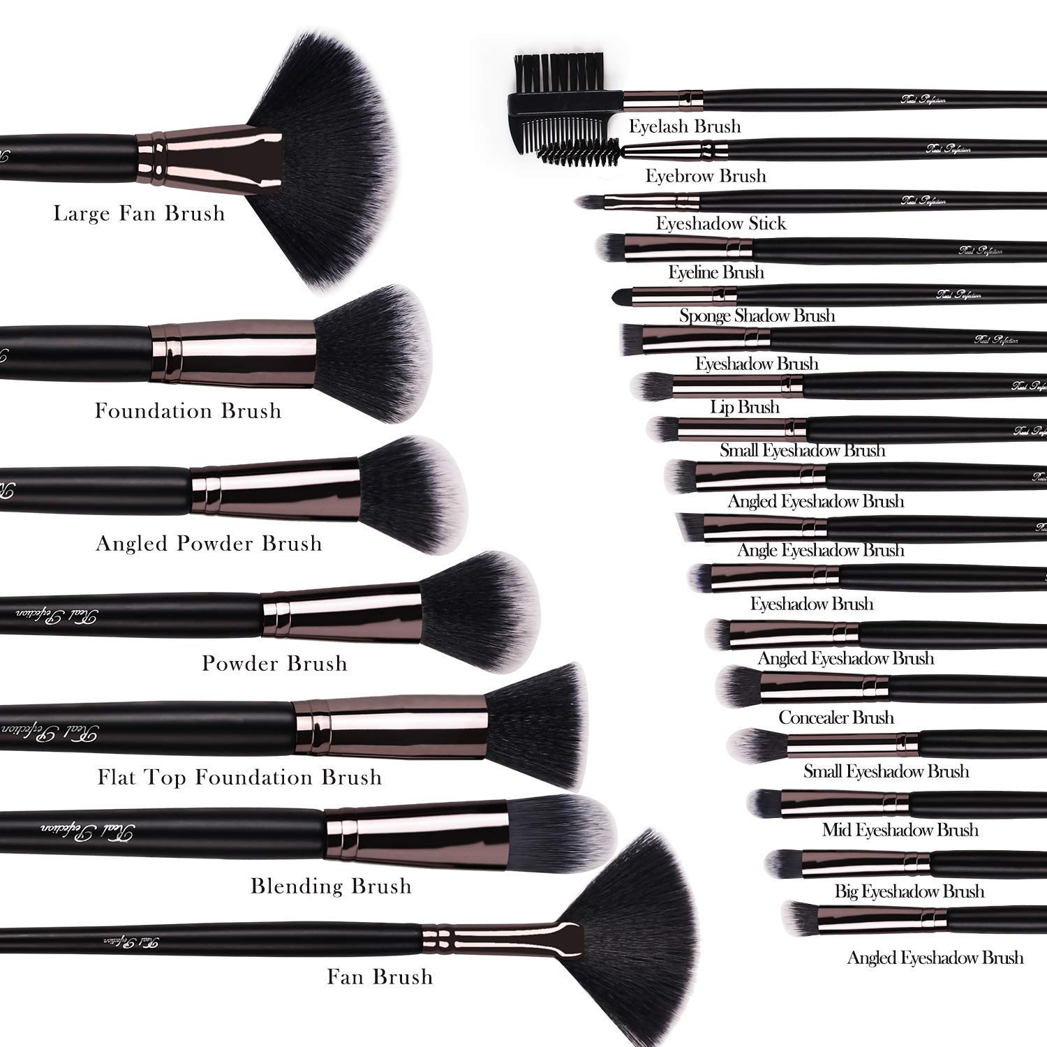 Makeup Brushes 24pcs Makeup Brushes Set Kabuki Foundation Blending Brush Face Powder Blush Concealers Eye Shadows Make Up Brushes Kit with Bag