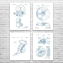 Film Production Patent Posters Set of 4 18x24 Hollywood Decor Film Director Actor Gift Home Theater Art Cameraman