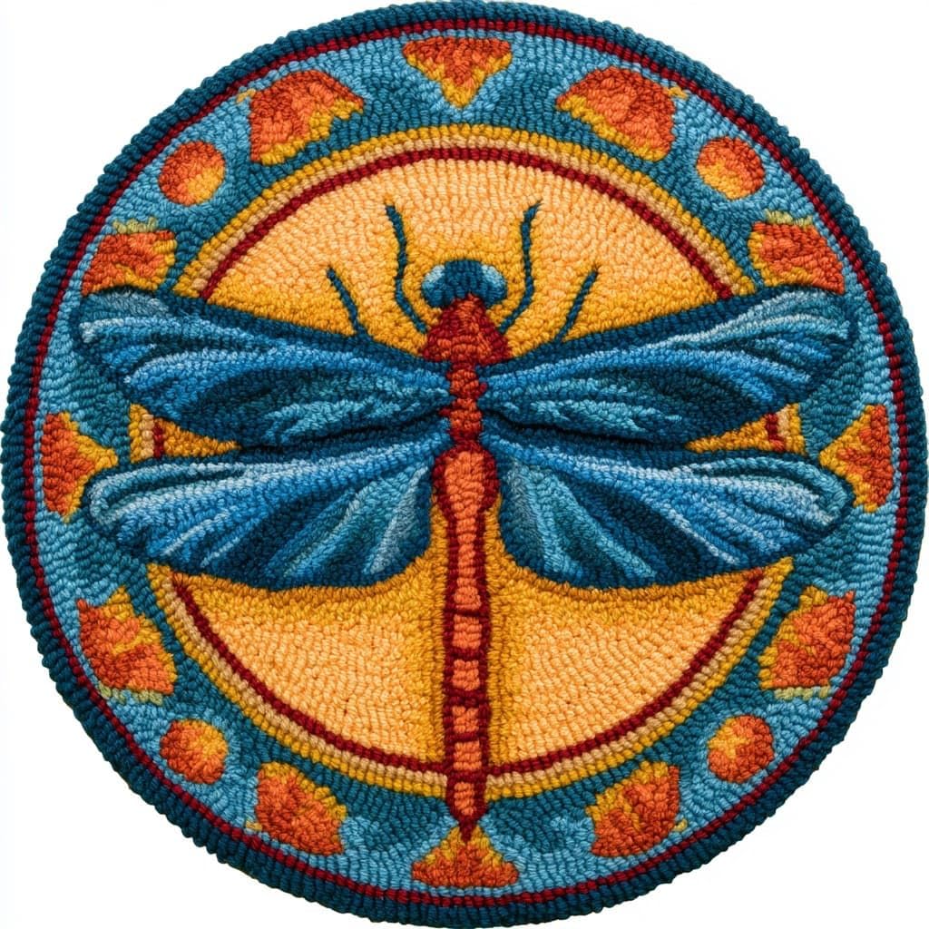 AMBATTERY Latch Hook Rug Kit Latch Hook Kits for Adults,Animal Dragonfly