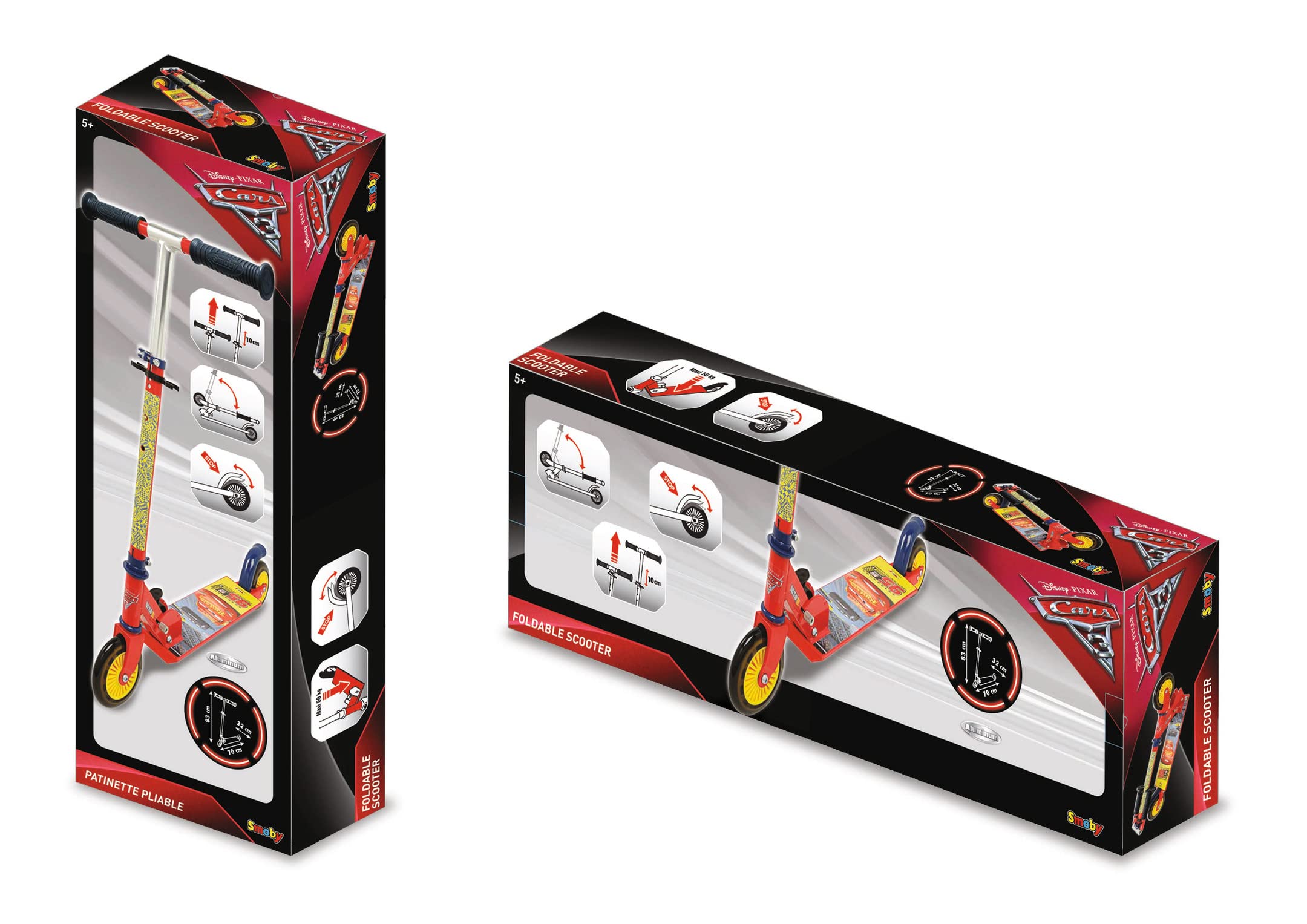 Smoby 750311 Cars Roller met rem, inklapbaar