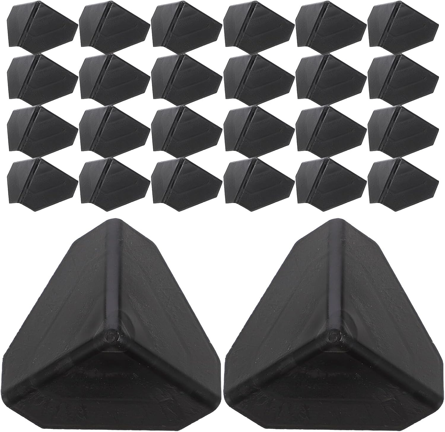 Ciieeo 150pcs Plastic Box Packaging Corner Protectors 50x50x50mm Three-side Carton Edge Guards for Shipping, Moving, and Furniture Packing in Black