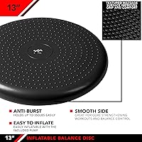 Vista 4 de JFIT Inflatable Balance and Stability Disc, Black, 13-Inch