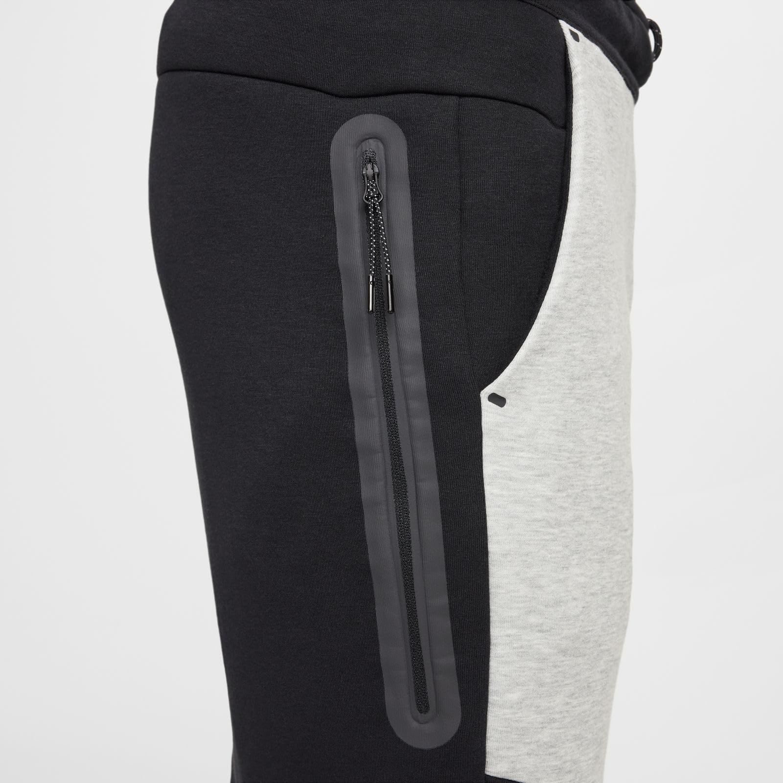 Nike Tech - Pantaloni da Jogging da Uomo in Pile (HV0959-011, Nero/Grigio Scuro mélange/Nero)
