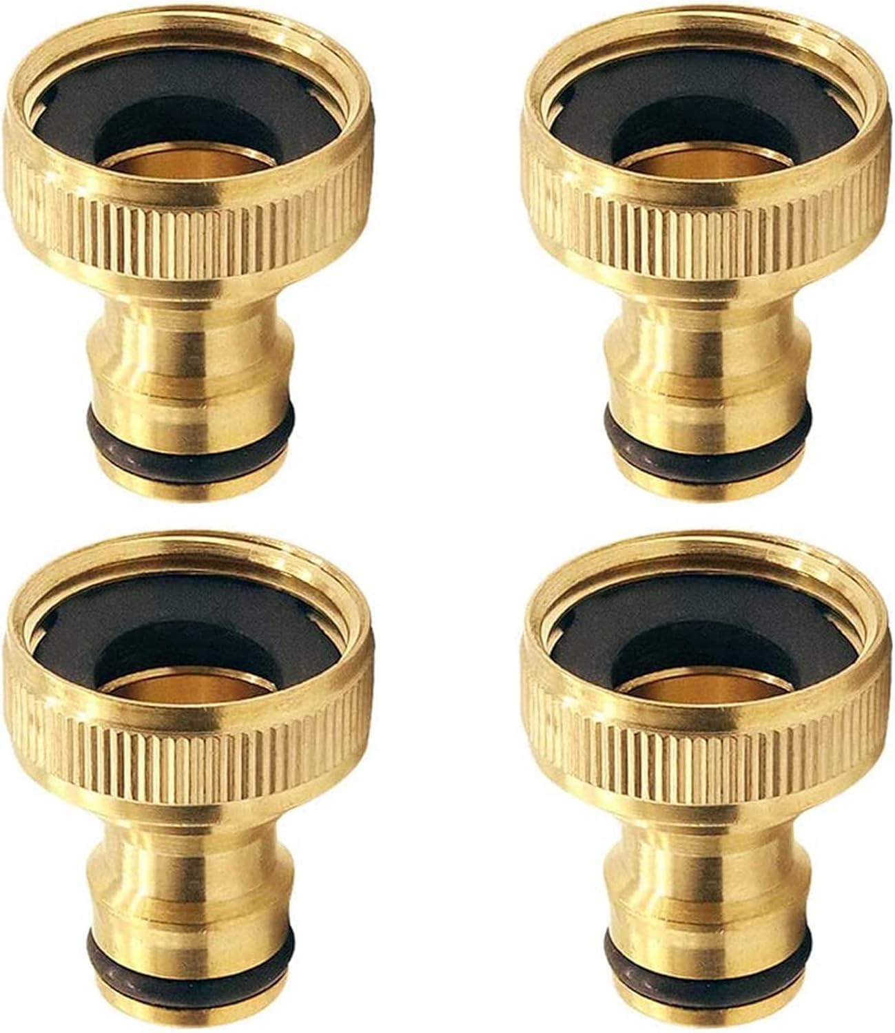 Tesmotor 2 x Angled Tap Connectors, 3/4 Plug System Internal Thread (26.5mm / G3/4) Brass Hose Adapter
