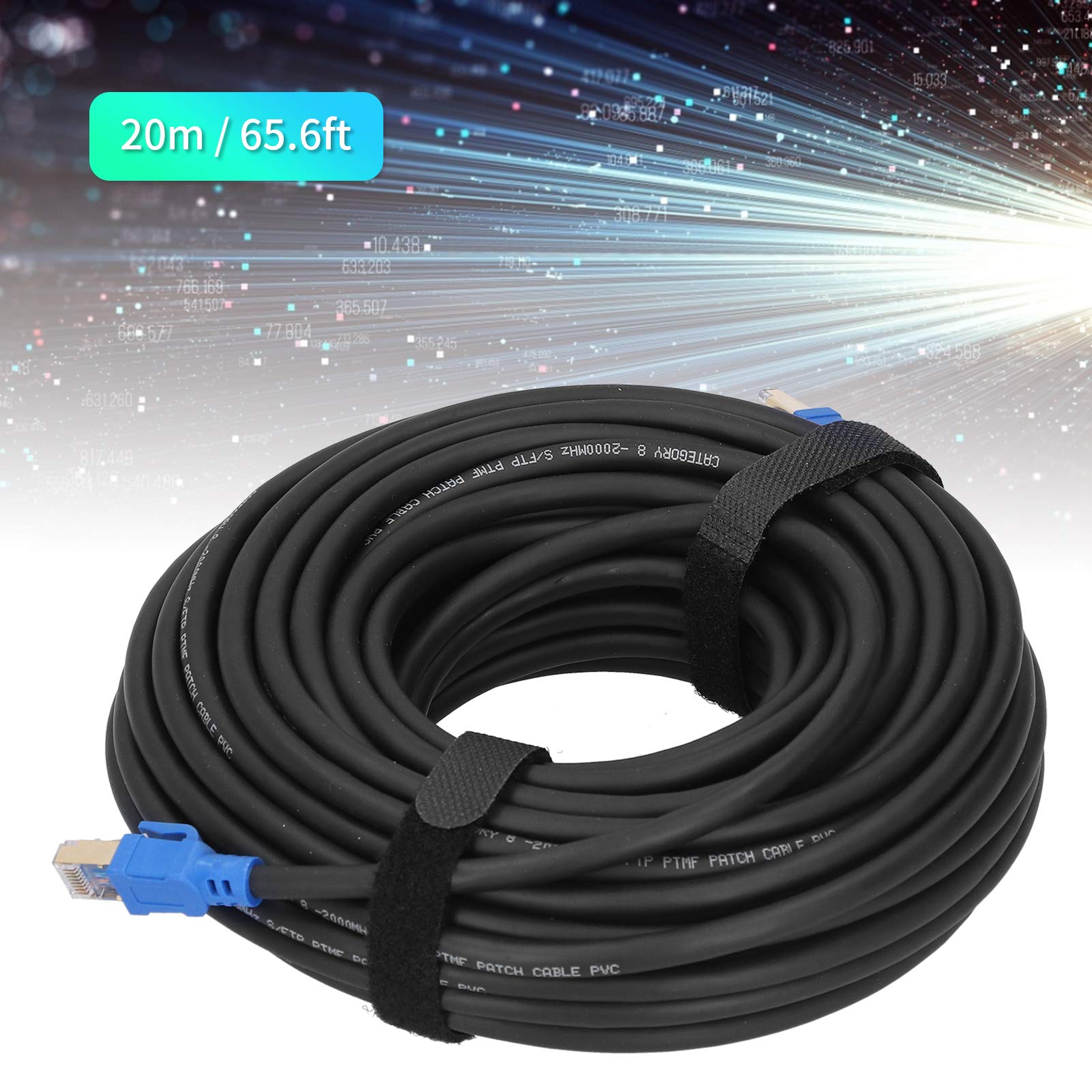 Cavo Ethernet Cat8 da 2000 Mhz Cavo LAN RJ45 Placcato in Oro per Router Hub, Ethernet da 40 Gbps per Applicazione Server (20m)