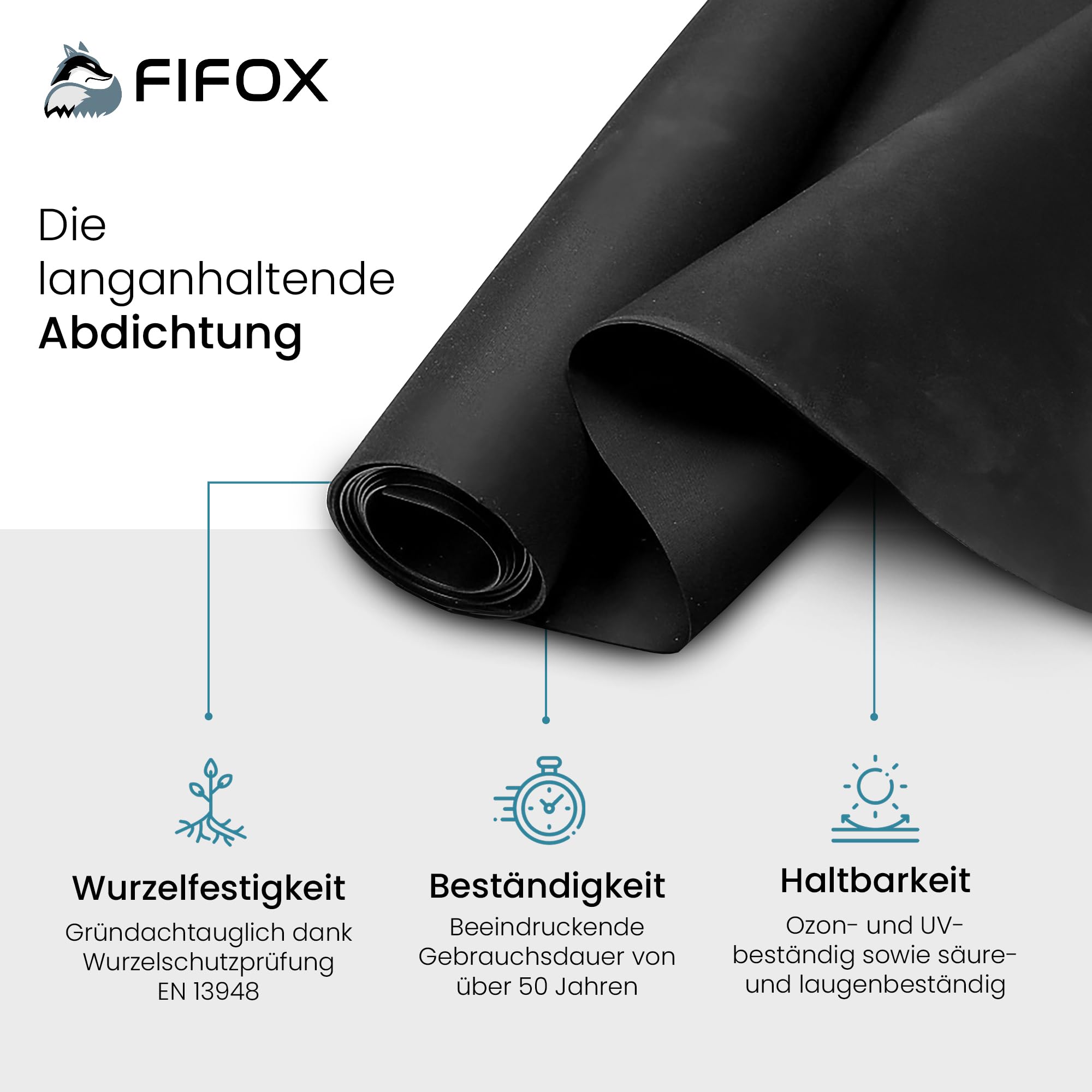 Set EPDM Dachfolie 1,2 mm mit Zettex WB46 Kleber (2 L) - 3,05 x 3,00m EPDM Folie plus wasserbasierter EPDM Folienkleber - Lösungsmittelfrei, UV-beständig & langlebig für Dachabdichtungen