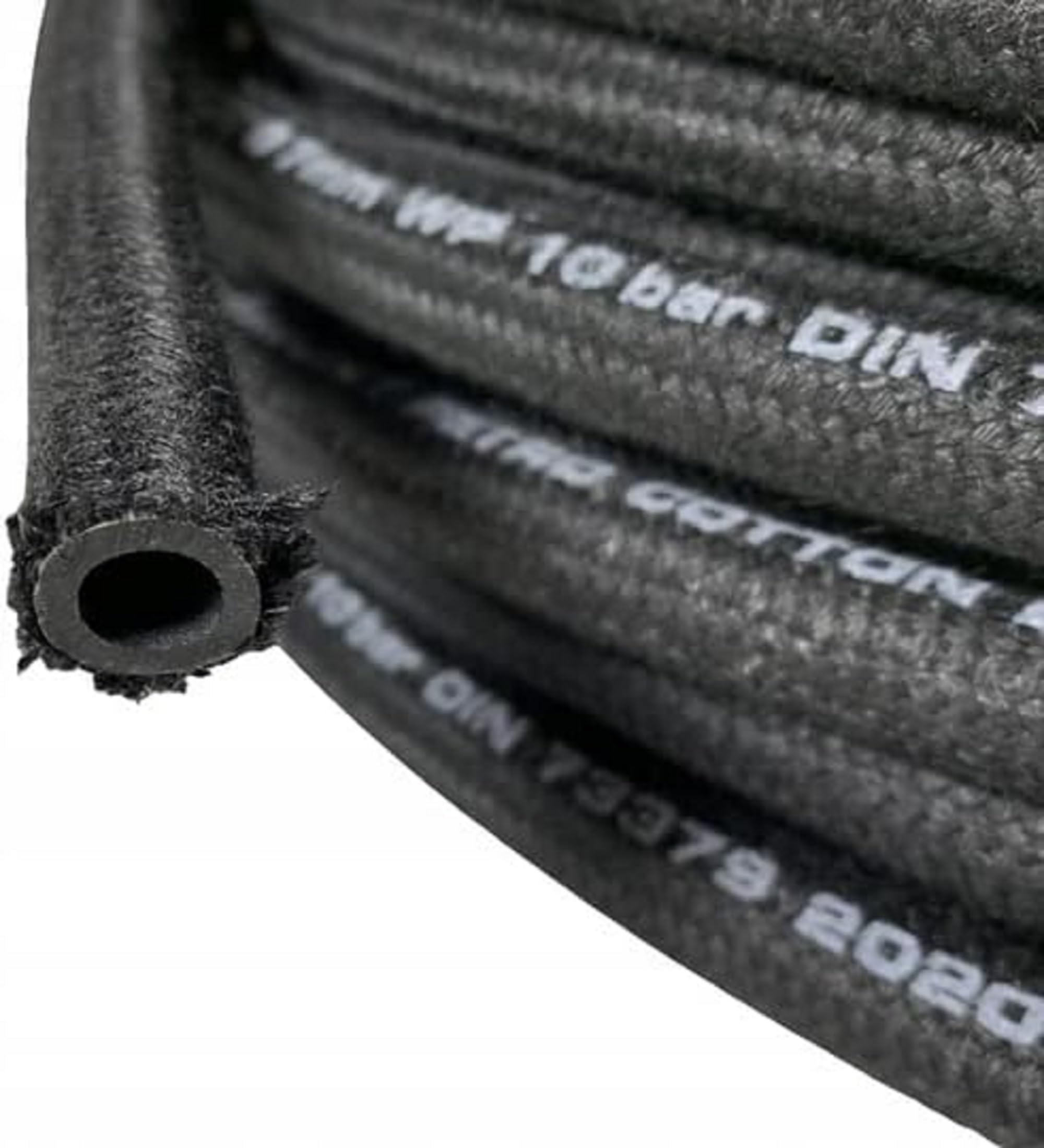 Braided Rubber Fuel Hose Pipe Tube Vacuum Petrol UNLEADED Diesel Oil Breather 3.2 4 5 6 7 8 9 10 12.7 16 18 19 22 25mm (9mm ID - 15.0mm OD, 3 metres)