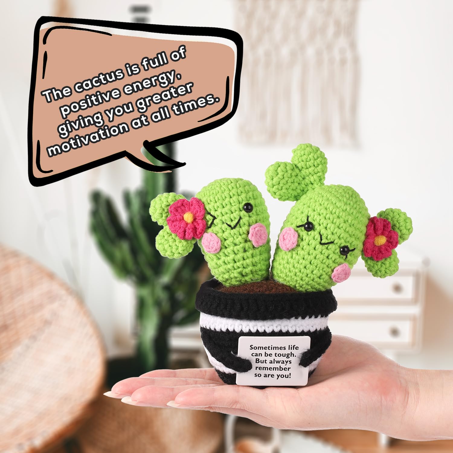 Cipolla All'Uncinetto Positiva – Mini Bambola Portafortuna Con Messaggio – Regalo Creativo Compleanno, Decorazione (Viola) - 4