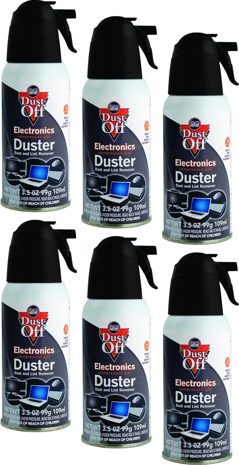 6 Cans Compressed Air Duster, Dust Off, Canned Air