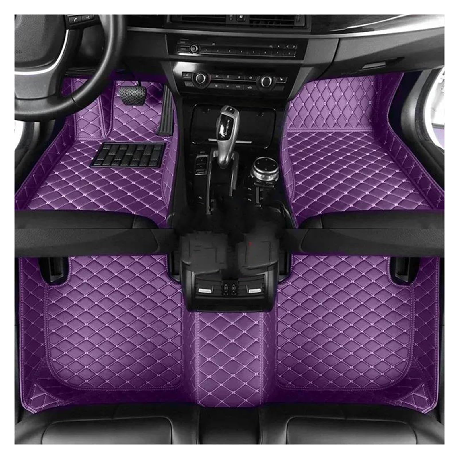 talonera Goma Alfombrillas Coche para Seat para Tarraco 2020 2021 Kit Completo Alfombrillas Piel Impermeables moqueta Accesorios Coche Alfombrillas automóvil(3pc Purple)