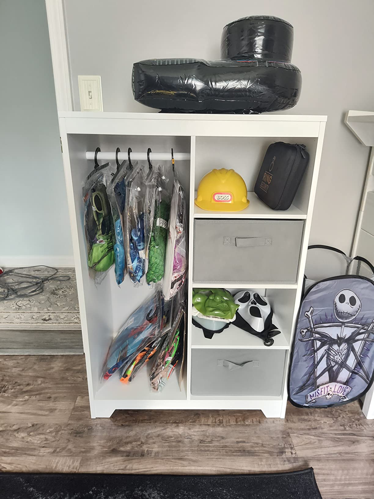 $21/mo - Finance UTEX Kids Dress Up Storage with Full Length Mirror, Kids Armoire with 2 Storage ...