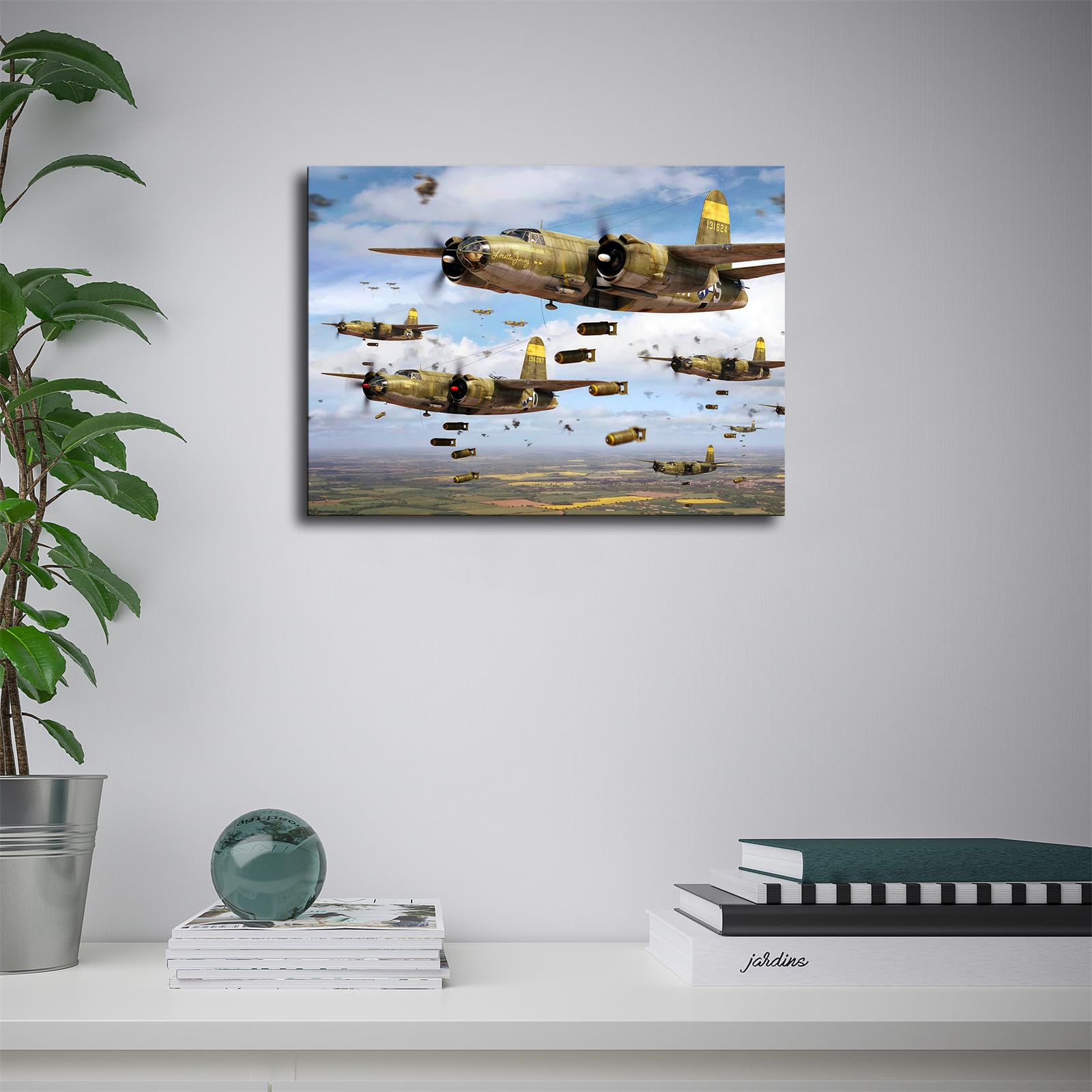 P-47 Thunderbolt WWII Aircraft Art - Military Plane Canvas Wall Decor 20x30cm For Living Room & Office