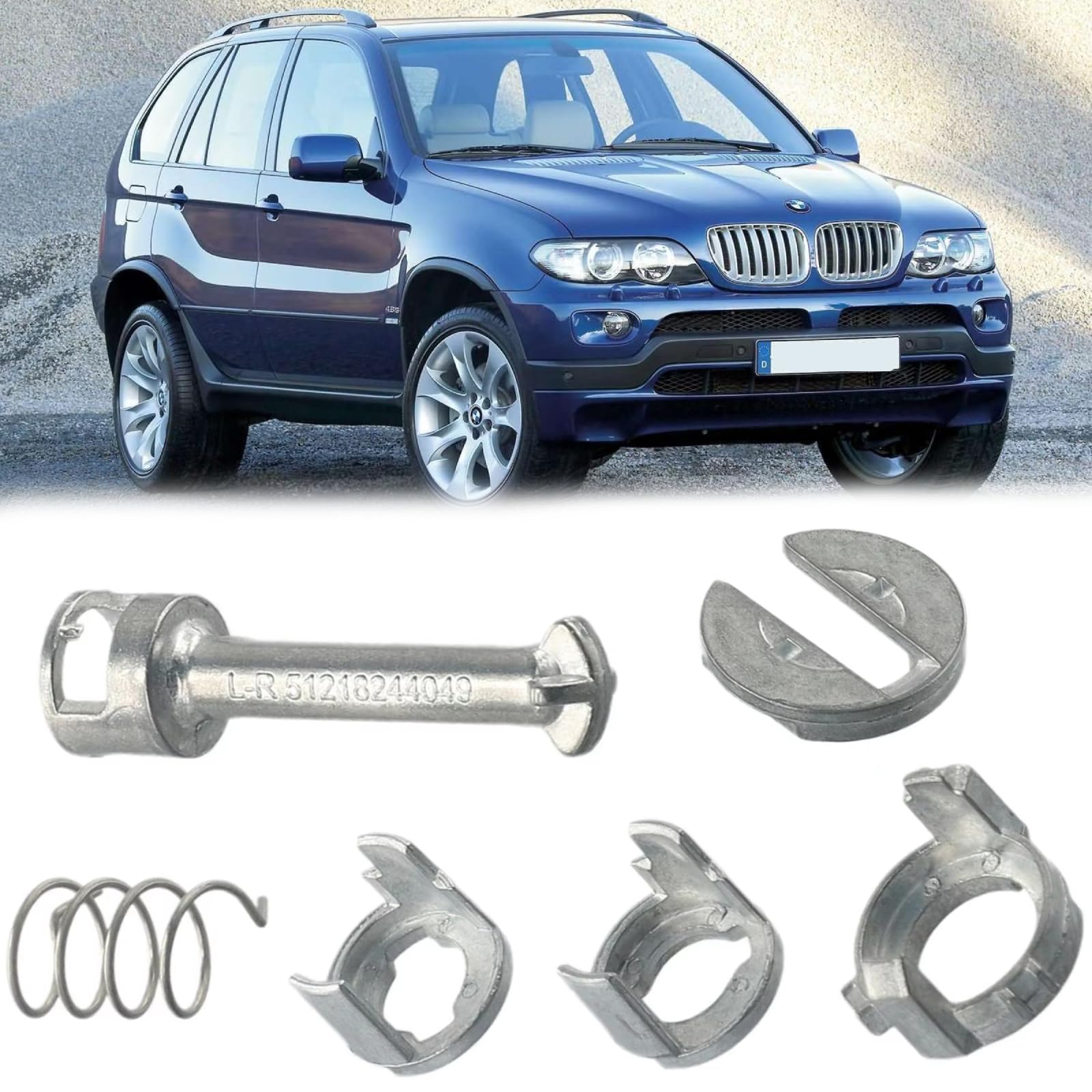 Auto Front Left Door Lock Key Set Car/Fit For BMW X5 E53 2000-2006 51217035421