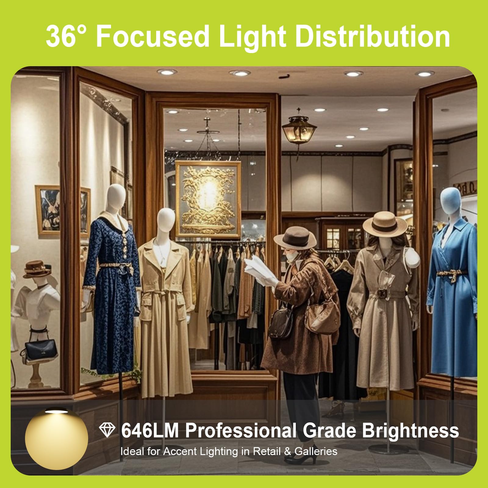 GY Ampoules LED GU5.3 MR16 12V Classe B, 646LM Blanc Neutre 4000K，3.8W Équivalent 50W 36° Angle LED Spot (Faisceau Étroit), Efficacité Energétique, Non-Dimmable,Pas de scintillement, Lot de 6