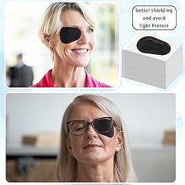 Panitay 40 Pcs Adhesive Eye Patches for Adults Disposable Breathable Medical Eye Patch for Amblyopia Lazy Latex Free Adhesive Bandages for Men(3.3 x 2.3 Inch,Black)