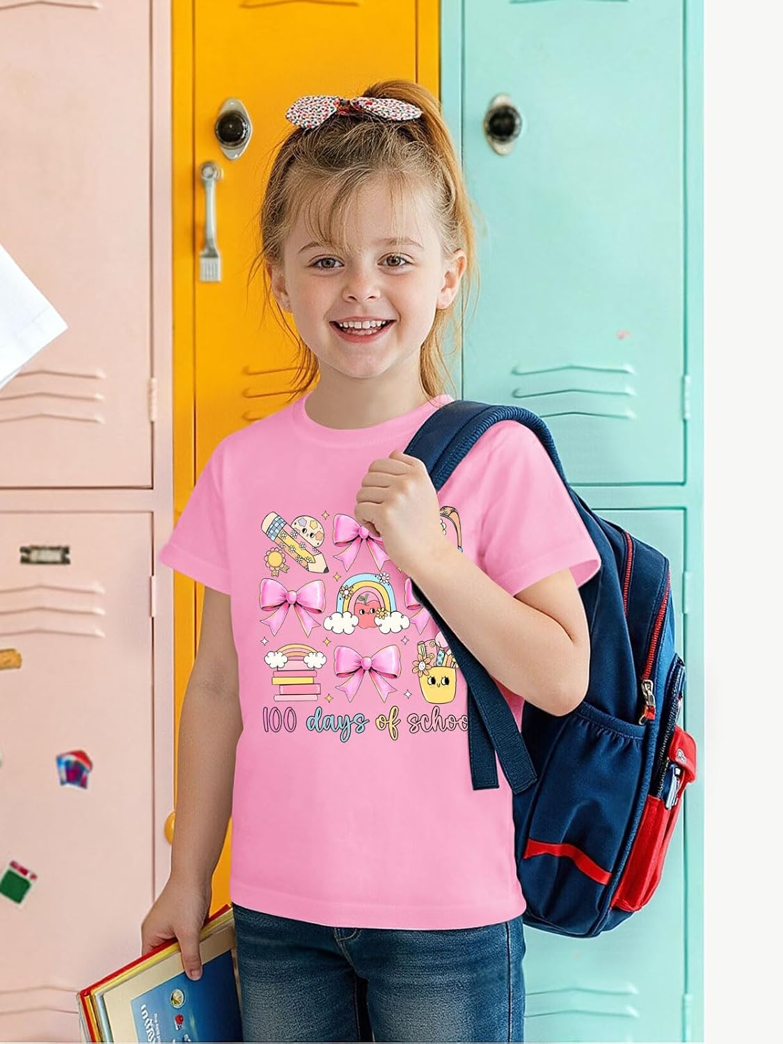 Kids 100 Days of School Shirt for Boys Girls Funny 100th Day of School Costume Toddler Short Sleeve Shirts 3-9T