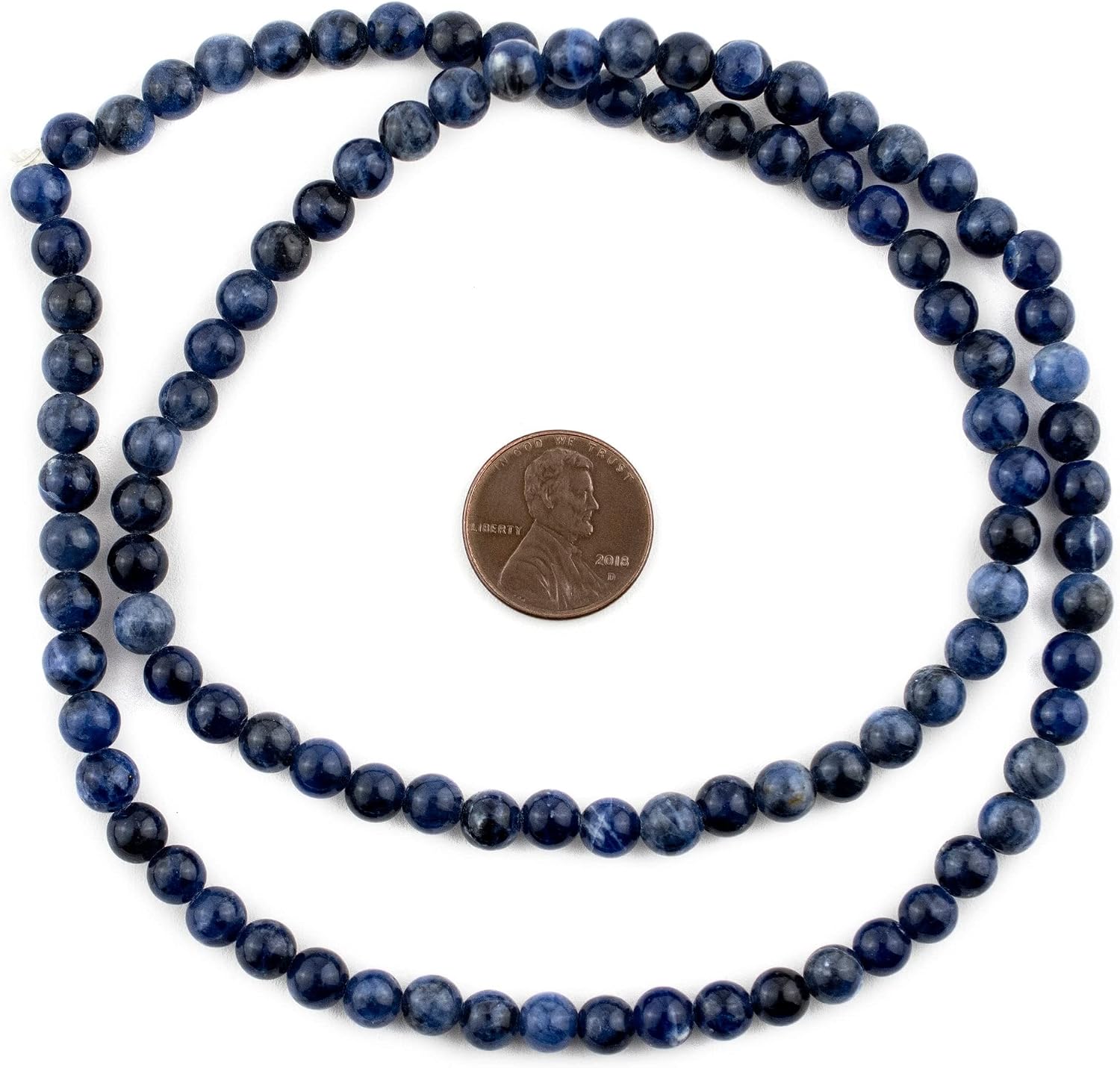 The Bead Chest Round Feldspar Sodalite Beads 6mm Blue Gemstone 22 Inch Strand