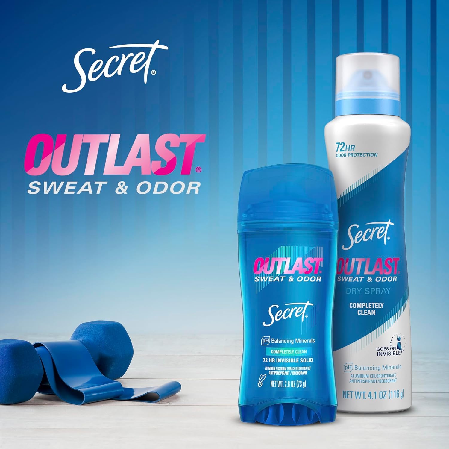 Secret Outlast Antiperspirant & Deodorant Clear Gel, Completely Clean 2.70 oz (Pack of 12)