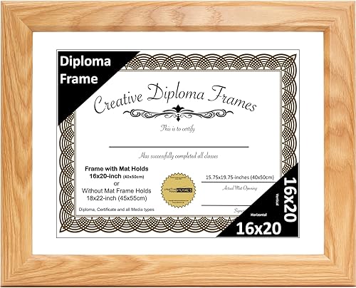 Miniatura 8 de Creative Picture Frames Marco de diploma con acabado de roble de 8 x 10 pulgadas, con caballete de vidrio negro y colgadores de pared instalados,