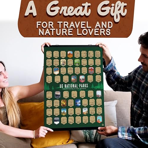 Miniatura 3 de Póster original para raspar los parques nacionales de Estados Unidos con herramienta de rascar, paquete de tubo a prueba de daños listo para regalo