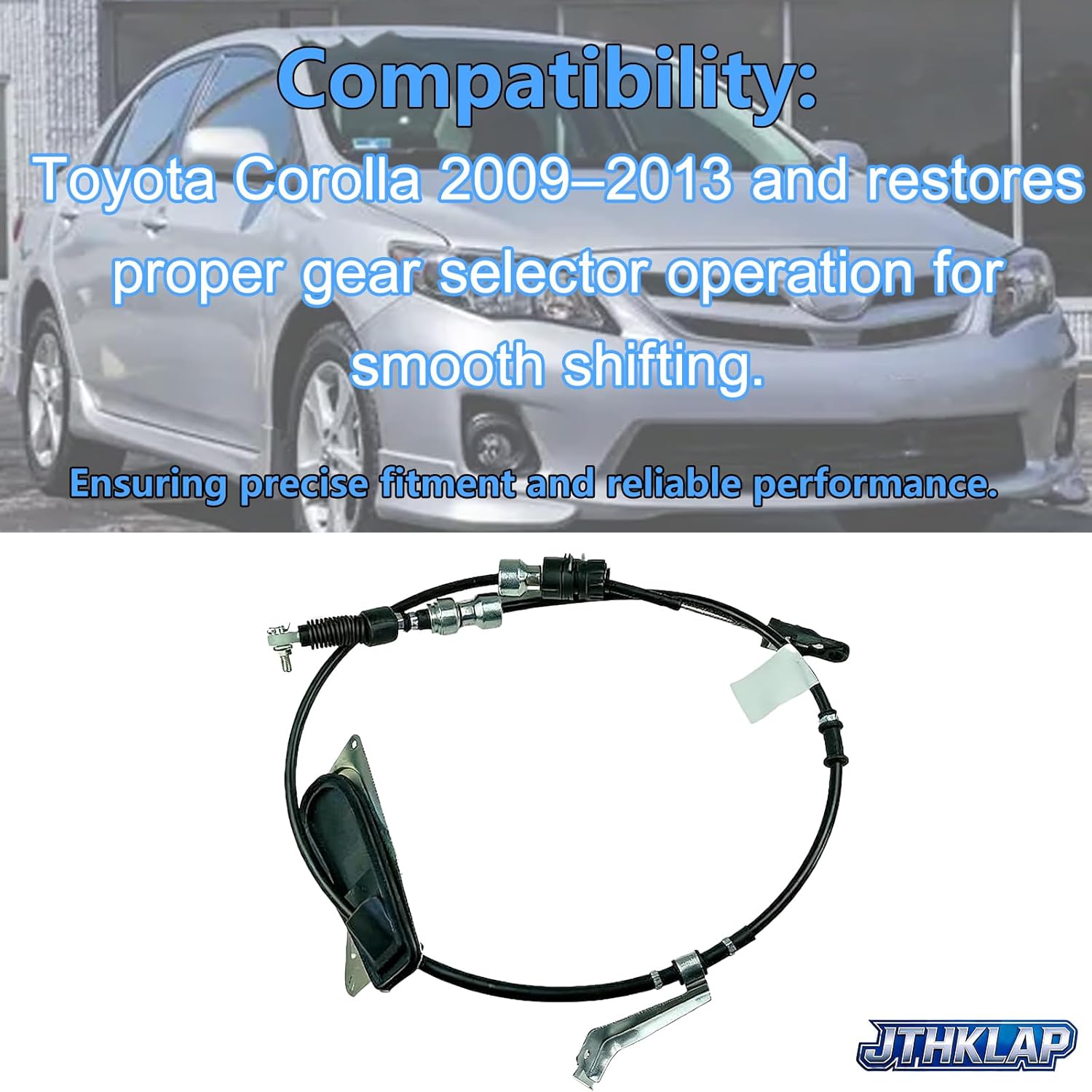 33820-02600 Automatic Transmission Shift Control Cable Compatible with Toyota Corolla 2009 2010 2011 2012 2013 1.8L & 2.4L Base LE S XLE XRS Replace 33820-12D30 Gear Shifter Cable Assembly