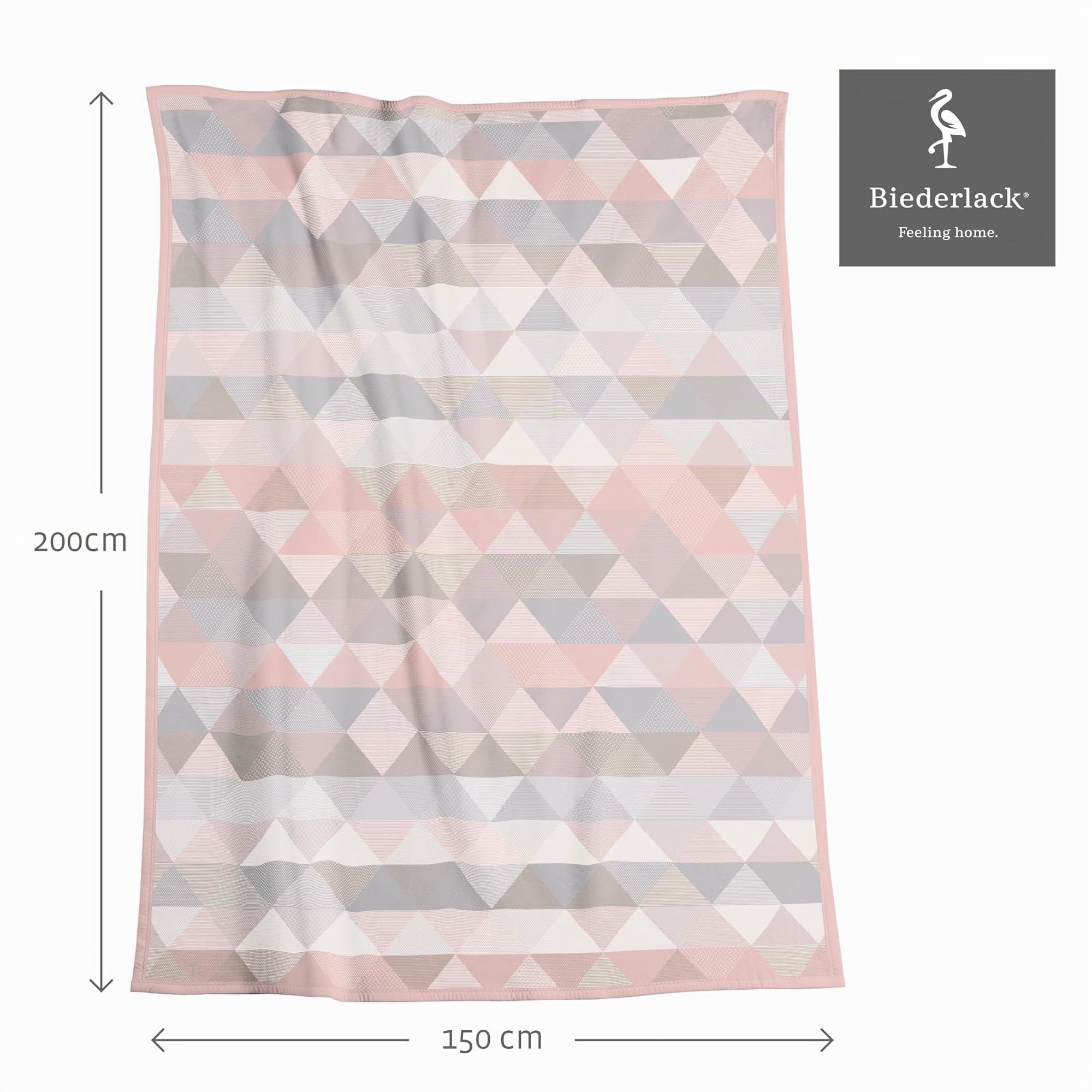 biederlack® kuschelige Wohndecke Rauten Pastell, Sofa-Decke in 150x200cm