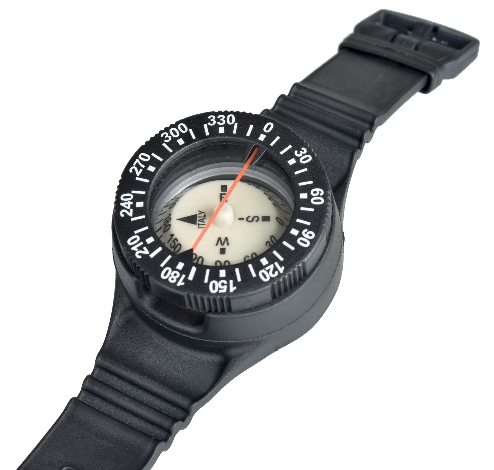 SEAC Compass, Bussola da Polso Compact, Cinturino e Fibbia ad Alta Resistenza e quadrante luminescente
