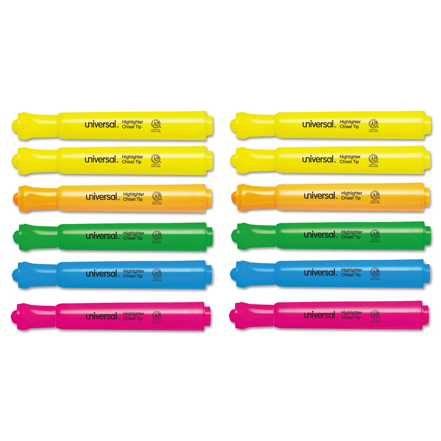Universal Schreibtisch Textmarker, Keilspitze, Fluo Blue, 12/Pk