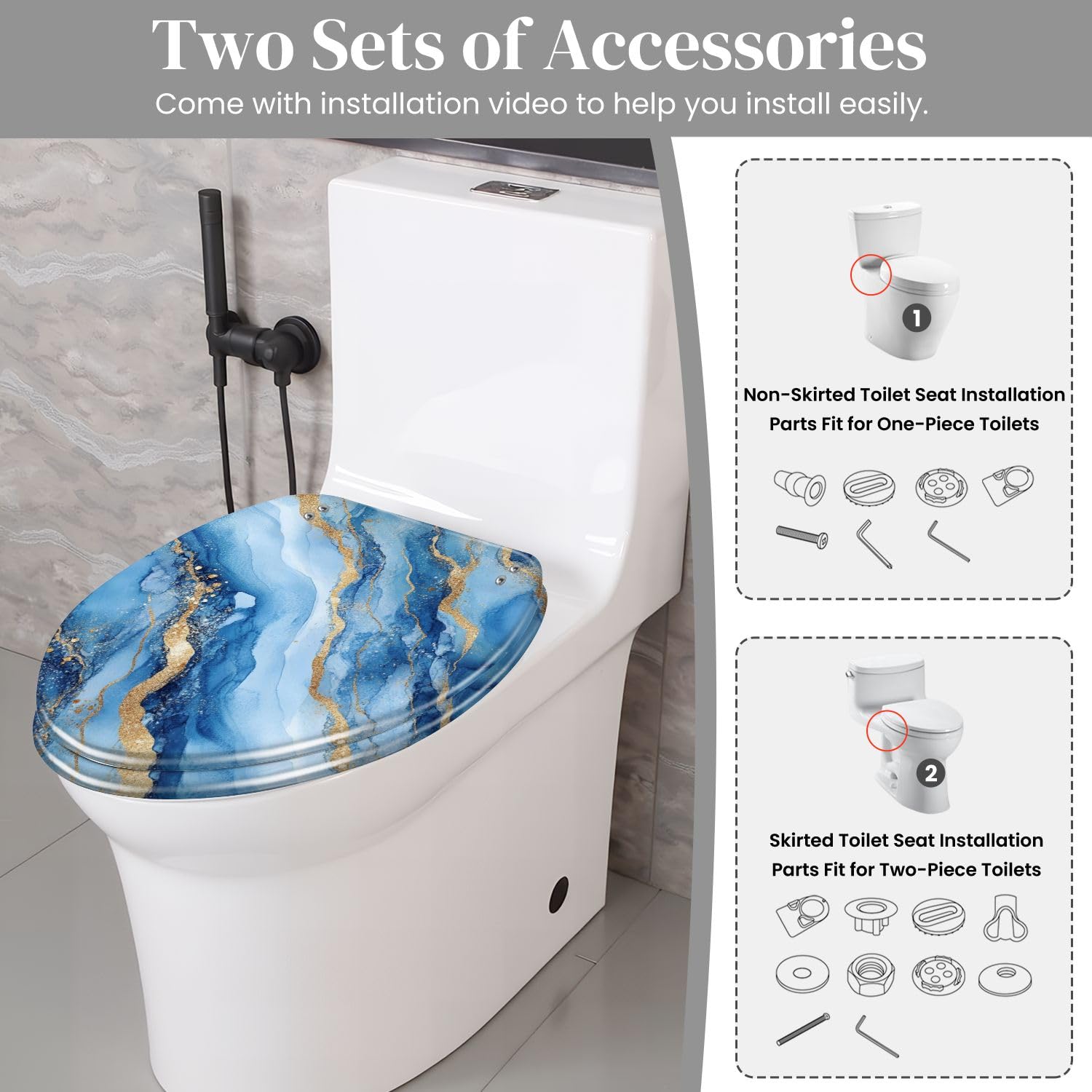 Asiento de inodoro alargado genérico para baño