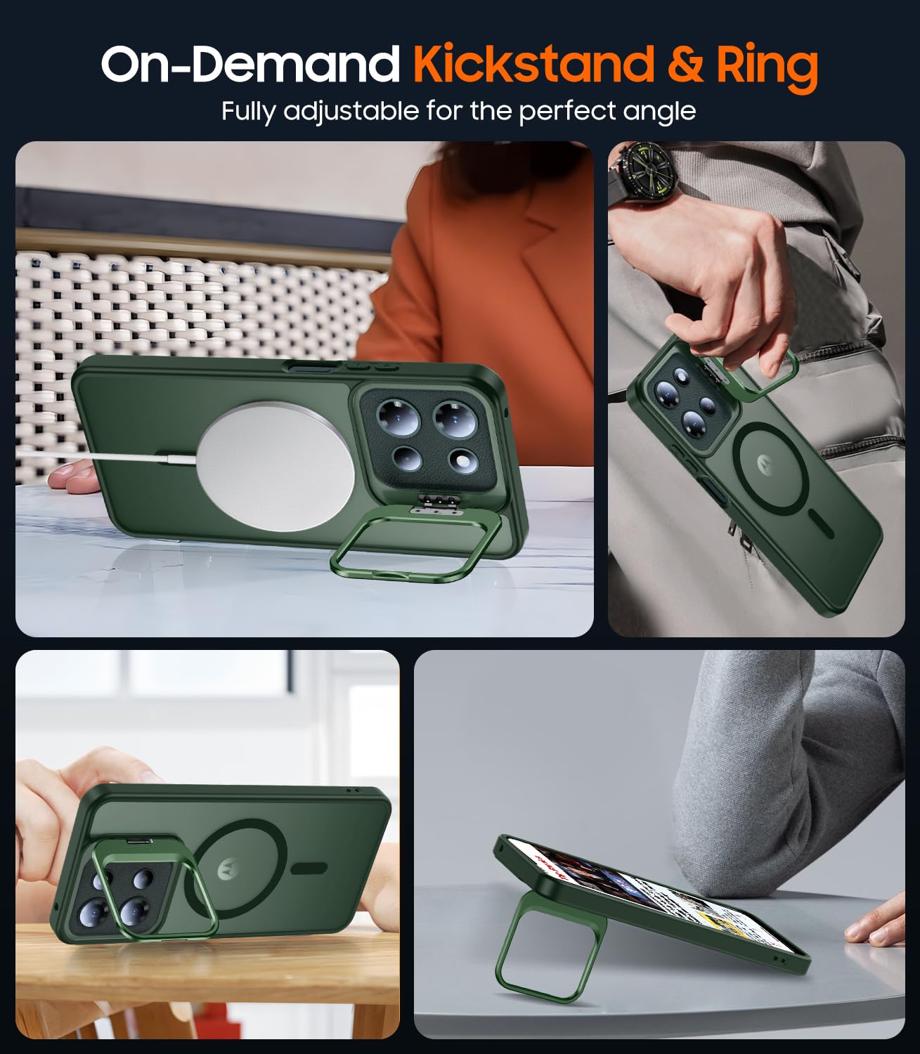 Motorola Moto G 5G (2023) Hoesje met Magnetische Kickstand Ring Blauw