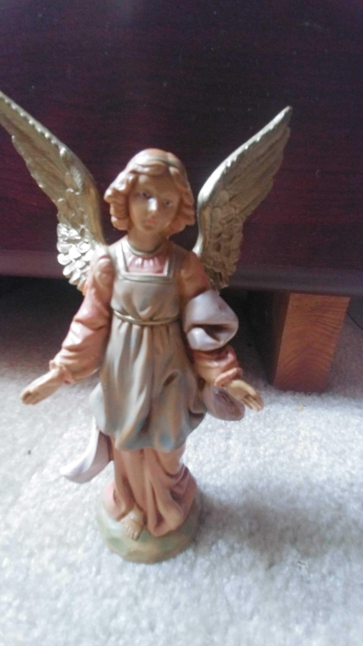 Fontanini by Roman Inc., Standing Angel, 5" Angels Collection, Nativity Figure and Accessories, Hand Sculpted and Painted