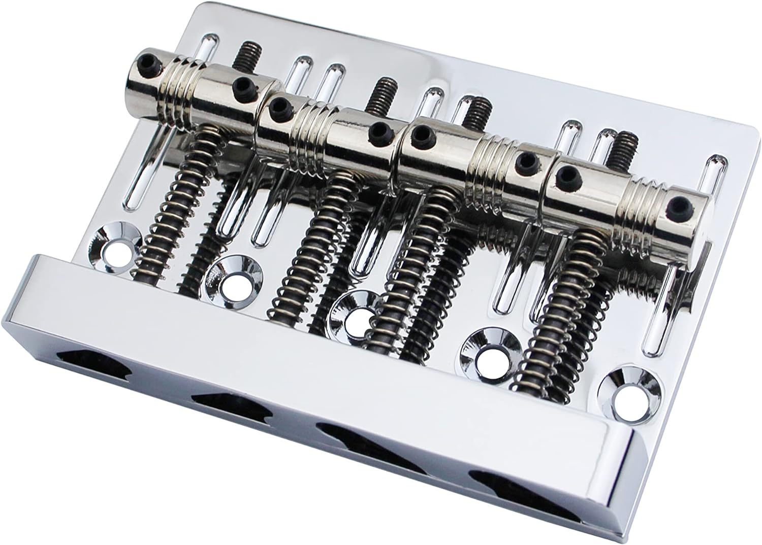 Guyker High Mass Bass Bridge with Vintage Brass Saddles Tailpiece Replacement for 4