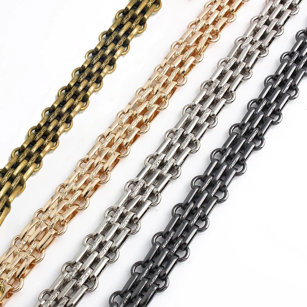 Metal Wide Chunky Purse Strap Chain Crossbody Replacement Purse Straps For Handbags Bag Chain Making Supplies Accessories (Silver) 47"/120cm - Image 7
