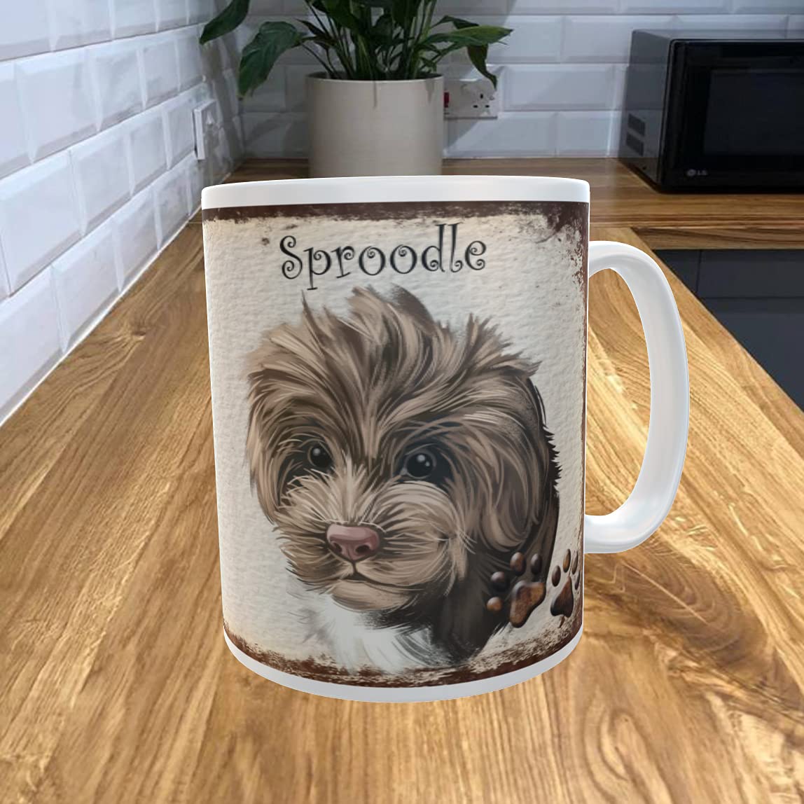 Shawprint Limited White Sproodle 11Oz Coffee Mug My Dog's Rules Theme 339Drmug