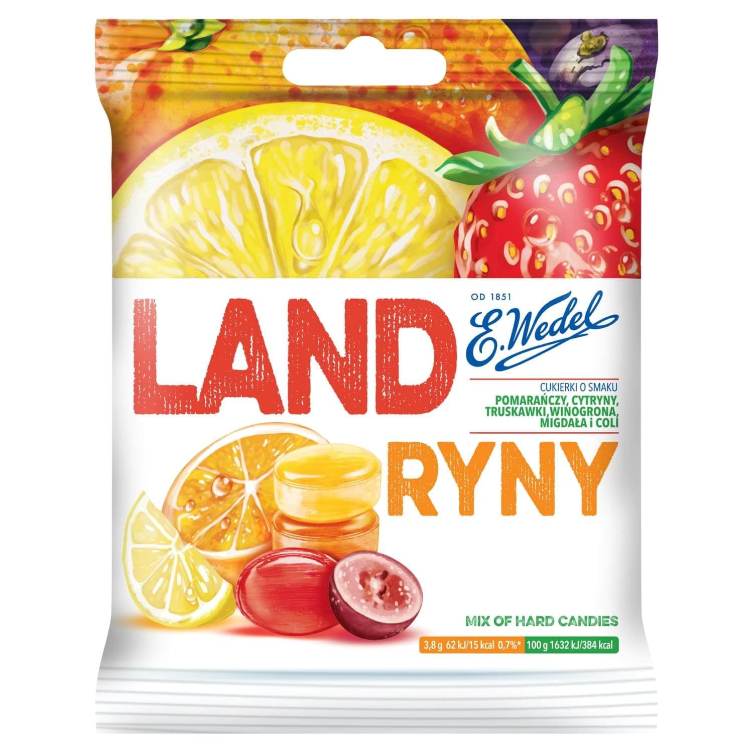 E.Wedel Landryny Landrynki fruit multi-flavored hard candies 90g/3.17oz Made in Poland