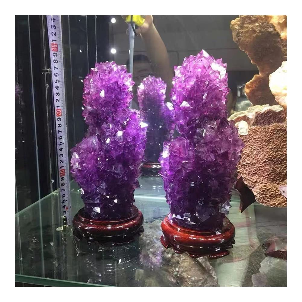 Cristal Natural en Bruto Cristal curativo Bastante púrpura alumbre Puntiagudo racimo Gigante fengshui Piedra decoración del hogar