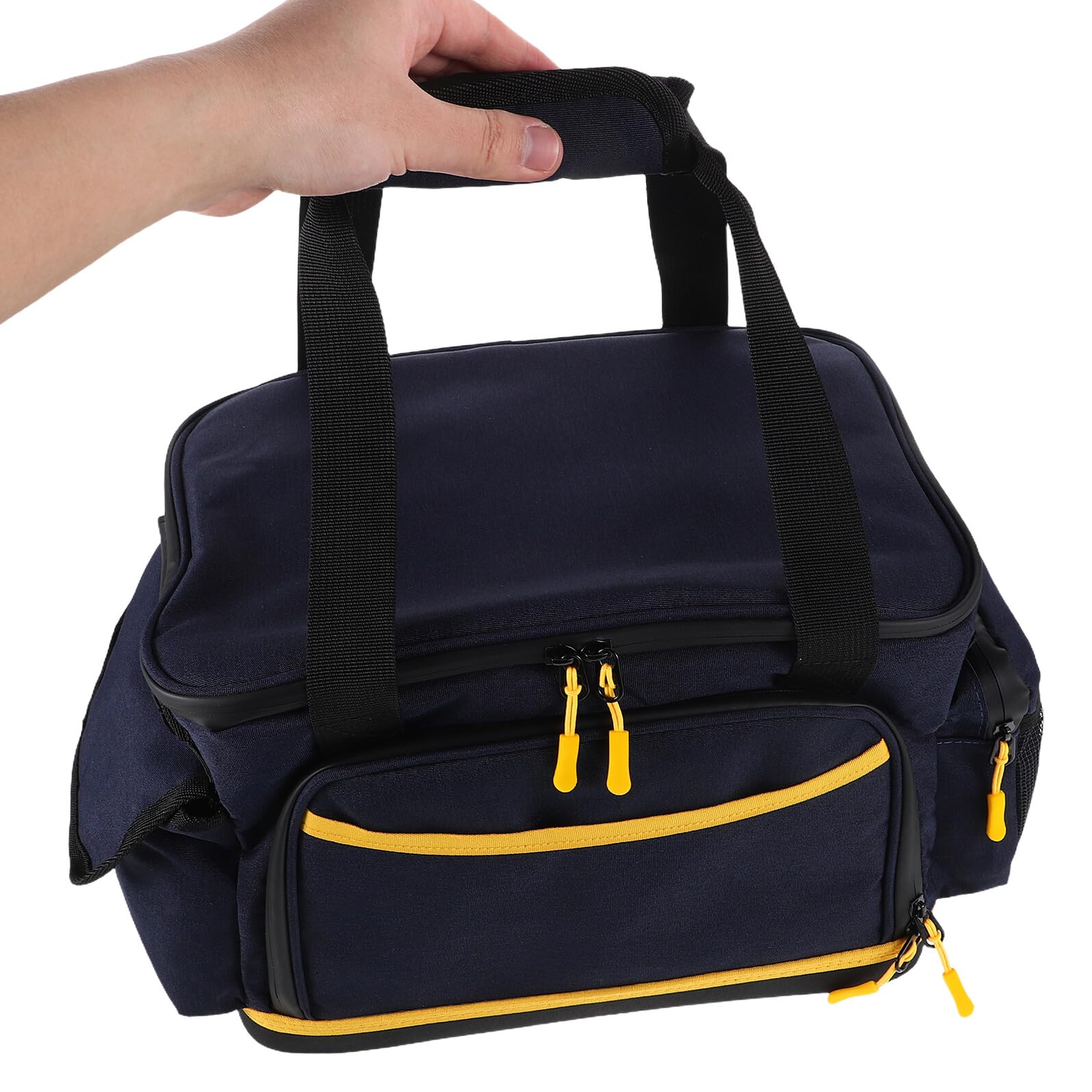 SUPVOX Bolsa Organizadora para Equipo Eléctrico de Camping M Azul Oscuro, Estuche Portátil con Asa, Gran Capacidad para Cables y Accesorios Digitales, Adecuado para Viajes al Aire Libre