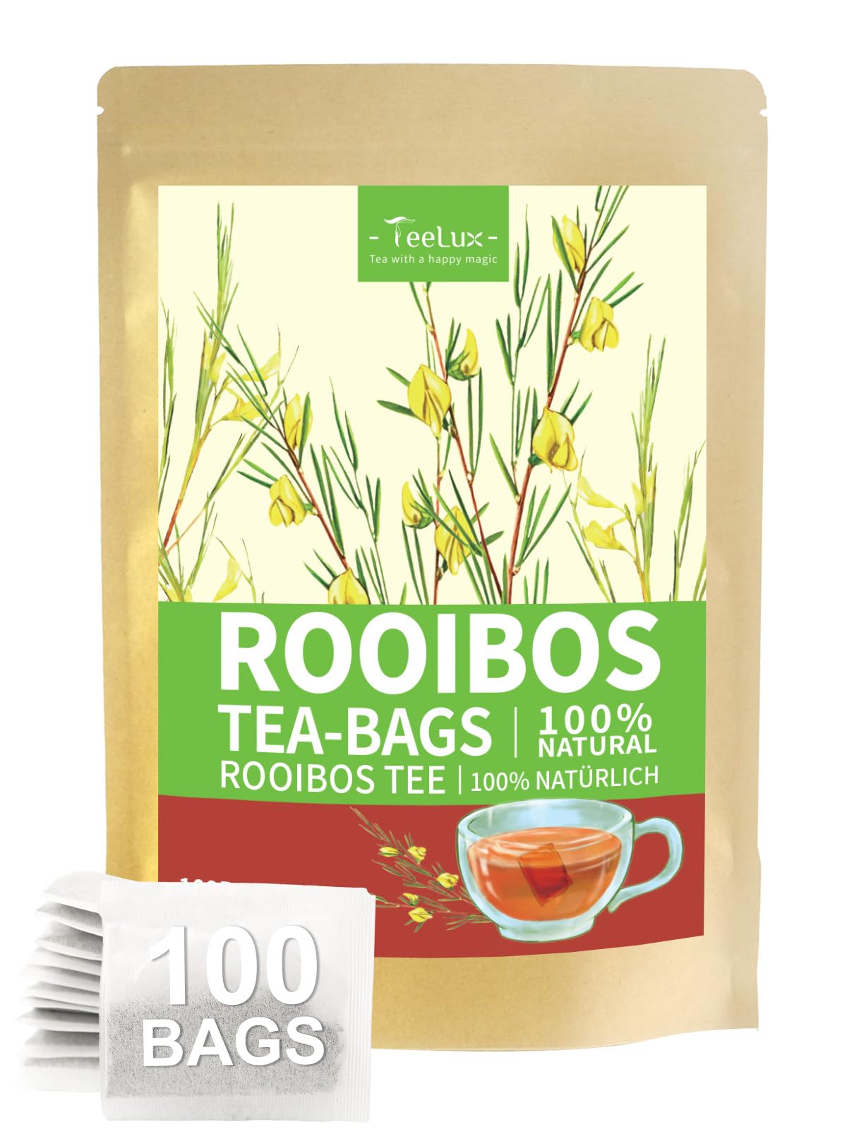 TeeLux Dandelion Leaf & Root Tea Bags 100 Count, Vegan, Rich Flavor, Premium Dandelion Tea, Natural Caffeine Free Herbal Tea — view 47