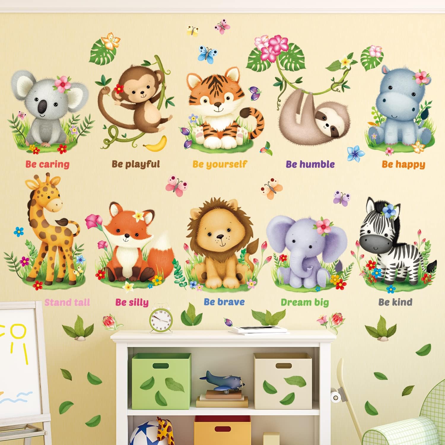 DECOWALL DS128074 Jungle Animal Wall Decals Removable Woodland Safari