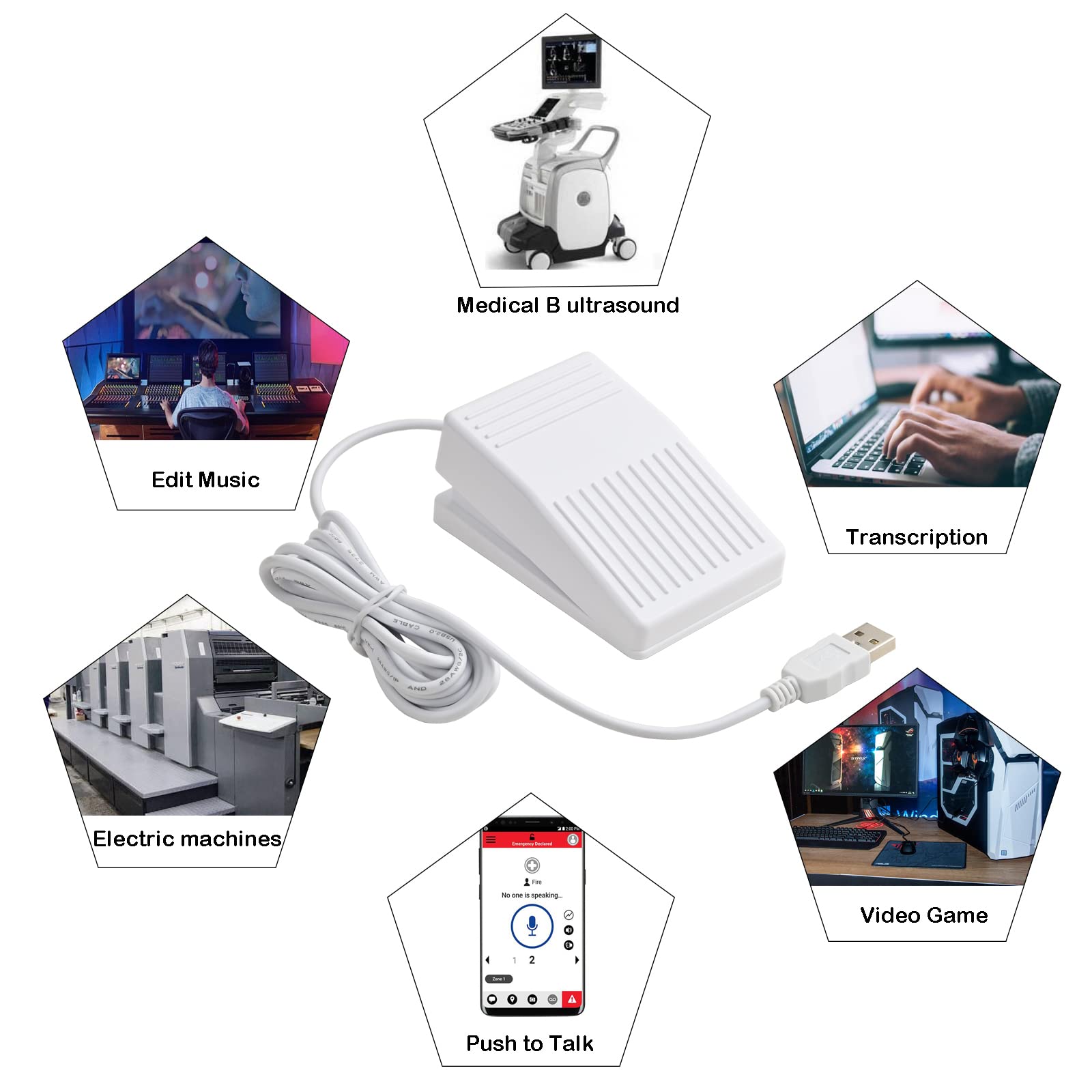 iKKEGOL [Actualizado] Interruptor de pedal USB 2023, óptico, silencioso, sin sensación táctil, sonido de pulsación rápida, programable, pedal para juegos de PC, control único, teclado de mouse para