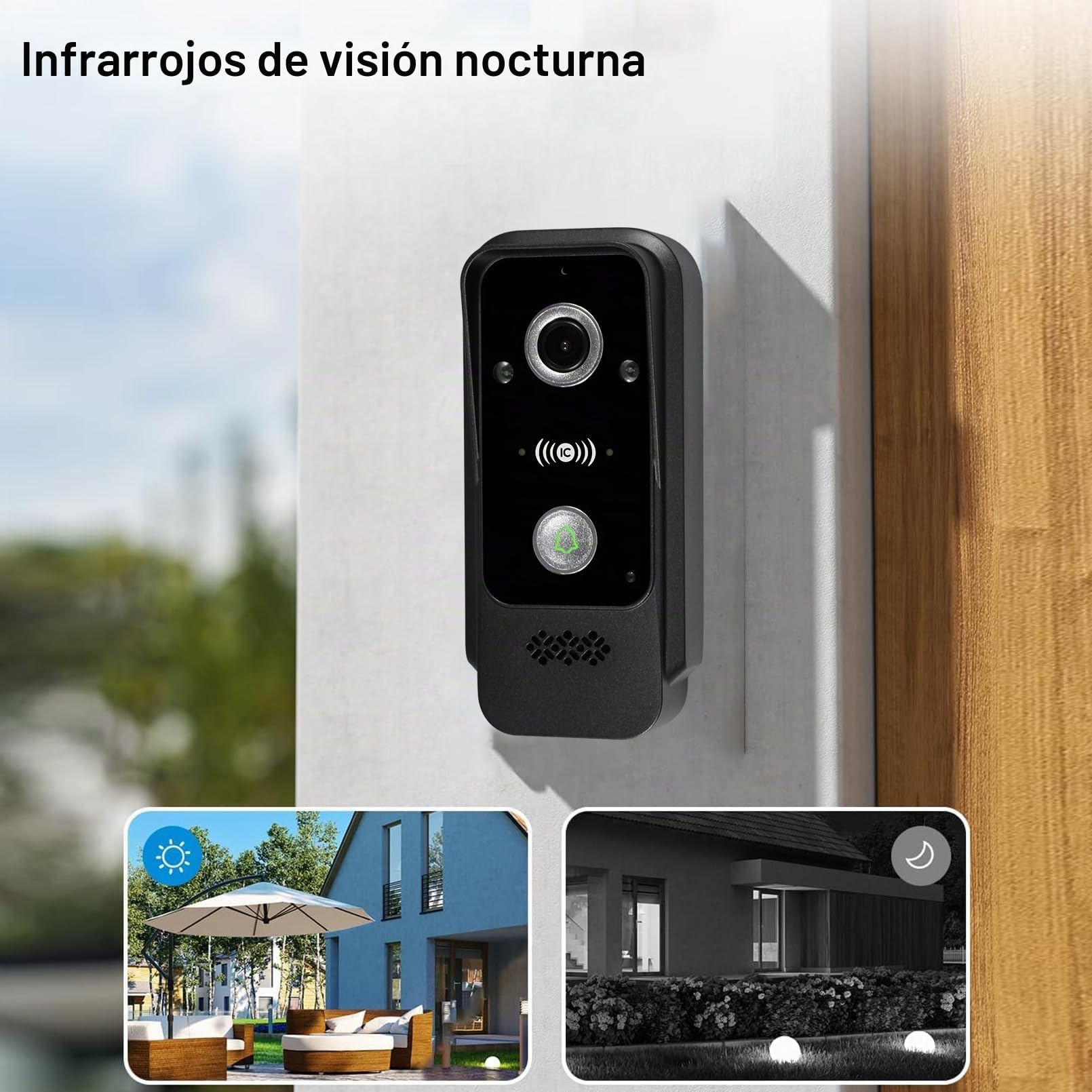 Sistema de Videoportero con Timbre WiFi de 2 Cables, Cámara HD 1080P con Pantalla Táctil Color de 7 Pulgadas, Visión Nocturna, Grabación, Tarjeta RFID/App Tuya Desbloqueo Remoto