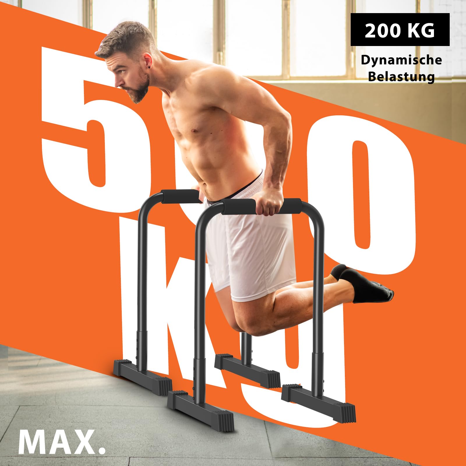 DH FitLife Dip Barren Bars | Dip Stange & Verstellbare Dip-Station 80-90 cm | Parallettes für Calisthenics & Krafttraining | Stabil & Sicher | Indoor & Outdoor Fitness Equipment